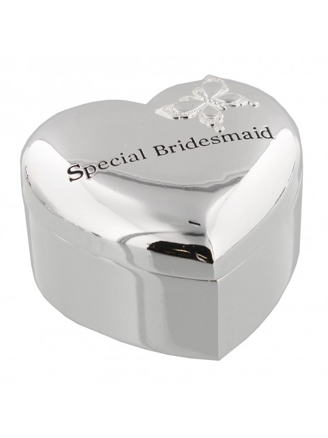 Amore Silverplated Heart Trinket Box - 'Special Bridesmaid'